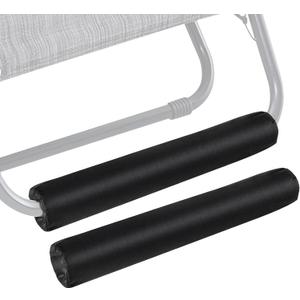 2PCS Zero Gravity Chair Footrest Cushion, Black, Fabric, Metal Frame, Modern Style, Ergonomic, Adjustable, Standard Size, Perfect for Resting, Office