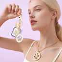 Cases for Cute Airpods 4 Case Cover Women, Clear Airpod 4 Case Lock iPods 4 Cases Hard Protective Air Pods iPods 4th Generation Cas with Bling Keychain for Apple Airpods 4 Gen 2024-Purpl