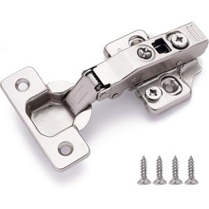 DecoBasics Full Overlay European Soft Close Cabinet Hinges for Kitchen Cabinets (50 Pcs) -105 Frameless Concealed Cabinet Door Hinge -3 Way Adjustability & Clip on Plate for Easy Installation