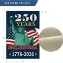 6 x 250 Years America Garden Flag, 250th Anniversary USA Patriotic Double-Sided Banner, Statue of Liberty Design, 12 x 18 Inch, 1776-2026 Semiquincentennial