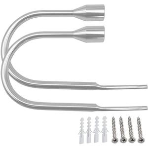 Curtain Tieback Hooks Chrome Curtain Holdbacks Tieback Hooks Decorative Curtain U Style Tie Back Hooks for Curtains Holder Metal Tie Backs Hook Back (Sliver)