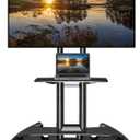 NB Mobile TV Cart, UL Listed, Rolling TV Stand with Wheels for 32 to 75 Inch LCD LED OLED Plasma Flat Panel Screens up to 100lbs (Black)