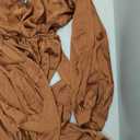 Celmia Autumn Solid Loose Long Maxi Dress Cotton Caftan (3XL, Puff Orange)