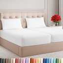 Split King Size 5 Piece Sheet Set - Comfy Breathable & Cooling Sheets - Hotel Luxury Bed Sheets for Women & Men - Deep Pockets, Easy-Fit, Soft and Wrinkle Free Sheets - White Oeko-Tex Bed Sheet Set