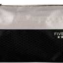 Five Star Pencil Pouch, Pen Case, 9-Pocket Zipper Pouch, Storage Organizer for School Supplies Earbuds Chargers Cables Makeup, Black/Grey (505600A-ECM)