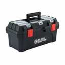 Black Canyon 17 Inch Plastic Tool Box, Support up to 44 lbs, w/Handle, Polypropylene, Dual-Layer Design, Flexible for Stacking, Top-Lid Storage, Ideal for DIY, Workshop, Job Site Organization