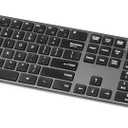 Amazon Basics Ultra Premium Wireless Keyboard and Mouse Combo - Rechargeable, Ultra Slim Design, Quiet, Full Size, Number Pad, Unifying Receiver, Black (QWERTY)