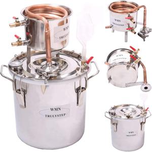 2 Pots Stainless Steel Still 3Gal/12Liters Water Alcohol Distiller Home Brew Kit 