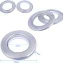 12 Pcs Stainless Curtain Grommets, Inner Diameter 1-9/16 inch (40mm-75mm) Stainless Metal Curtain Eyelet Rings Silence Roman Ring Eyelet for Curtains Drape (Silver, 12-Pack)