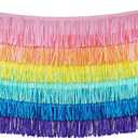 Tissue Paper Fringe Tassel Party Garland - Perfect Backdrop for All Events & Occasions (6-Count, Pastel Mix)