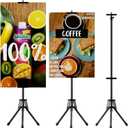 Poster Stands for Display - Floor Poster Board Holder Poster Display Stand Retractable Banner Stand Outdoor Sign Holder, Double-Side Tripod Height up to 80"1pack