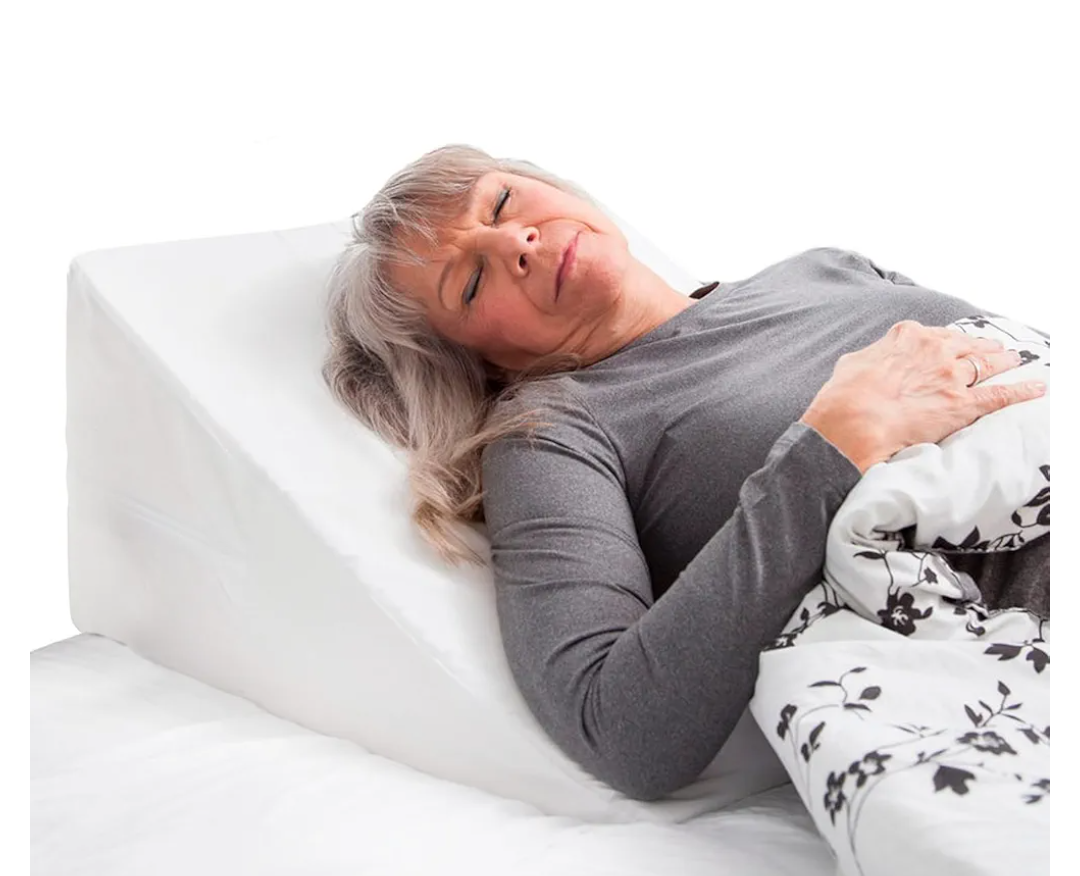 DMI Bed Wedge Pillow and Triangle Wedge with Elevated Incline for Neck Pain, Headaches, Shoulders, Back Pain, Foot Support, Knee Pain or Restless Leg Syndrome, 24x24x12 inches, White (Pack of 1)