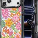 for iPhone 17 Pro Max Case Cute - Military-Grade 20 ft Drop Protection Shockproof Phone Case - Funny Passion Flower Design (6.9") Black