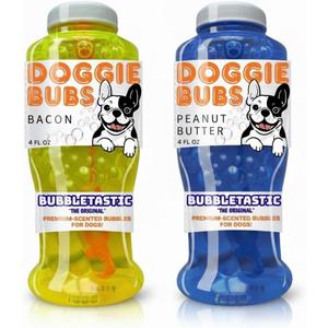 Bubbletastic Dog Bubbles, 8 oz Total, Bacon and Peanut Butter Scented, Set of 2