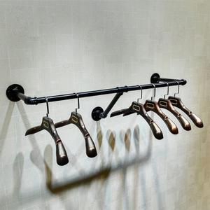 Industrial Retro Wall Mounted Pipe Shelf Bathroom Hanging Towel Rack,Metal Bedroom Clothing Rod Garment Rack,Display Stand (One Pipe Shelves, Black, 24" L x 11.8" D)