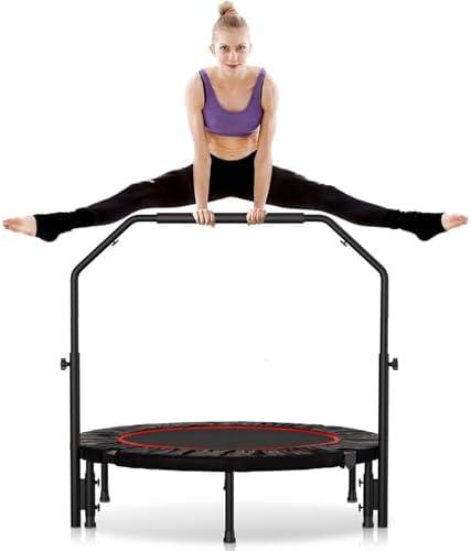 Ravs Rebounder Trampoline for Adult, 460 LBS Mini Trampoline for Adults with Bar, Exercise Trampoline Indoor/Outdoor Use, 40 inch Fitness Rebounder