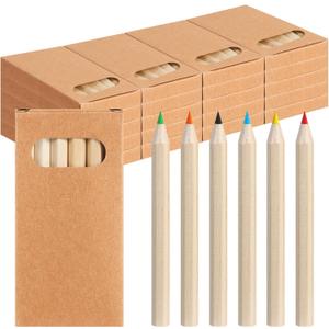 120pcs/20 Boxes Mini Colored Pencils Bulk Kids Drawing Colored Pencils Bulk Party Favor, 6 Color Pencils in Kraft Boxes, 3.5 Inch Short Coloring Pencils Pre-sharpened for Classroom School Supplies