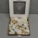 TINGE TIME Roses Artificial Flowers White Faux Flowers Bulk for DIY Bridal Wedding Bouquets Baby Shower Centerpiece Table Home DecorationsBrilliant White