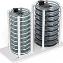 Adjustable Tumbler Lid Organizer - Holds up to 16 Lids, Disposable Cup and Lid Holder, Baby Bottle Drying Racks, Mason Jar Lids Holder,Clutter-Free Kitchen Cabinets,ABS Plastic