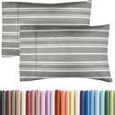 Queen Pillow Cases Set of 2 - Ultra Soft Pillowcase Covers - Grey Stripes | Hotel Quality, Comfortable Bedding for Women, Men, Kids & Teens, Machine Washable Pillow Protectors, 2 Piece Set, Queen Size & 
Queen Size Pillowcases Set of 2, 100% Cotton Pillow Cases, Modern Geometric Yellow and Grey Print, Soft Breathable Envelope Closure Pillow Covers(Queen, 20"x30")