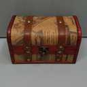 Pirate Treasure Chest Vintage Handmade Decorative Wooden Box Trinket Jewelry Storage Case Home Decoration(Map)