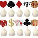 60 Pcs Cupcake Toppers Cake Decorations,Casino Poker