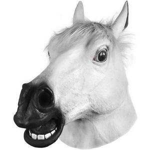 Horror Scary White Horse Head Mask for Halloween Cosplay Costume Party