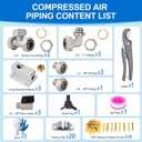 3/4"100&200&300ft Compressed Air Line Kit for Shop/Garage, Hdpe-Aluminum Rapid Air System Includes Right Angle Fittings and Tee Fittings, Compressed Air Piping System Leak Proof&Easy to Install