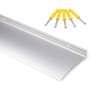 40" L Aluminum Door Rain Drip Guard Overhead, Extra Wide 4" W Door and Window Rain Deflector, Metal Door Drip Cap for Exterior Doors Window Top Roof (Silver, 1pcs)