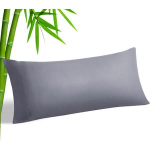 BEDELITE Body Pillow Cover, Rayon Made from Bamboo, Cooling Body Pillow Pillowcase for Hot Sleepers and Night Sweats, Breathable & Silky Soft Full Long Pillow Case Cover (Grey, 20x54 Inches)