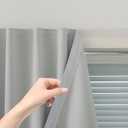 self Adhesive Curtains Portable Blackout Curtain Simple and Easy to Install Bedroom Window Thermal Lnsulated Kitchen Room Darkening Black Small Drapes, 35" W X 59" L, White, 1 Panel