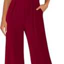 PRETTYGARDEN Summer Sleeveless Jumpsuits for Women Dressy Square Neck Wide Leg Pants Knit One Piece Rompers Fashion Clothing (L)