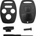 Key Fob Keyless Entry Remote Shell Case & Pad, Only Shell Case & Pad Compatible with Honda Accord/Pilot/CR-Z/Fit/Odyssey/Civic/Ridgeline/CR-V