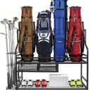 Techlnovat Golf Storage Garage Organizer, Extra Large Size Golf Bag Organizer and Storage Rack Stand Holds 4 Golf Organizer for Garage,Shed, Basement
