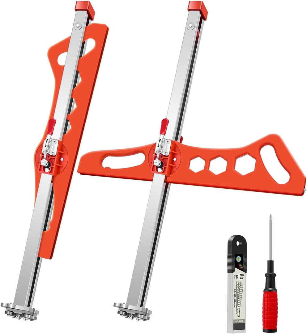 Saker Drywall Cutter Tool Foldable - Sheetrock Cutting Tool for Clean, Straight Cuts - Easy to Use Drywall Cutting Guide for Standard Gypsum Boards 1/4", 3/8", and 1/2"