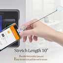 Lanyards for Id Badges Stainless Steel Metal Teacher Lanyard with Id Holder Retractable Cruise Ship Badge Holder for Women (Silver 15)