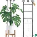 Coomin 2 Pack 32in Monstera Plant Support Stakes for Indoor Plants, Stackable Garden Trellis for Climbing Plants Outdoor, Metal Plant Climber Support for Pothos Philodendron Vine