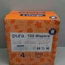 Pura Sensitive Skin Baby Diapers | Size 4 (18-31 lbs) | Hypoallergenic, Totally Chlorine Free, Fragrance Free, Up to 12-Hour Leak Protection | 6 Packs of 22 (132 Diapers)