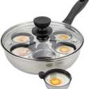 MARSKITOP Egg Poacher, Poached Eggs Cooker, Stainless Steel Egg Poaching Pan Food Grade Safe PFOA Free