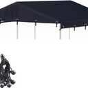 Outdoor Dog Kennel Cover 8'W x 8'L Made of 600D Waterproof Oxford Cloth- Black Replacement Covers（Without Frame)  Black, 8'W x 8'L x 1.6'H