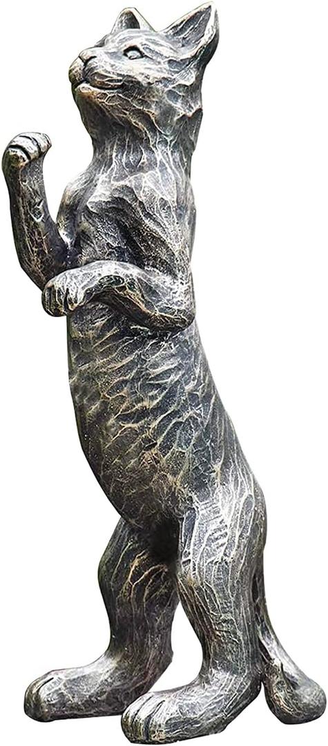 BRECK'S Standing Cat Statue Decorative Figurine Indoor Outdoor Home Decor Garden Yard Lawn Animal Sculpture Decorations