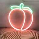 Peach LED Neon Light Sign Handmade Lamp for Wall Room Party Home Bar Art Christmas Bedroom Table Wedding Party Desktop Decoration Teen Kids Birthday Holiday Gift USB Powered(Coral)
