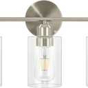 Luupyia 3 Light Bathroom Vanity Light Brushed Nickel Finish with Clear Glass lampshade, Wall Mount Bathroom Light Fixtures 3 Light Fixtures Over Mirror