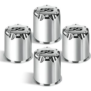 Golf Cart SS Wheel Center Cap Cover Fits 2.65" Dia Bore Wheel Rim SS Chrome Plastic Center Caps for EZGO Golf Cart Wheel-4 Packs