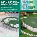 Yankee Emerald Series Pool Covers for Above Ground Pools, Oval 15x30 ft