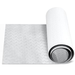 1 Pcs 12'' x 96'' x 0.06'' Diamond Plate Sheet Metal Heavy Duty White Tread Aluminum Sheet Diamond Tread Plate for Wall Covering, Cargo Trailer, RV and More