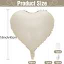 White Heart Balloons,10Pcs 18Inch Cream White Foil Heart Shaped Balloons