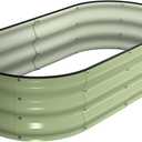 Winpull Raised Garden Bed Kit, 4x2x1 ft Galvanized Planter Box Outdoor with Safety Edging, Large Metal Raised Beds for Gardening Vegetables Flower Herb (Avocado Green)