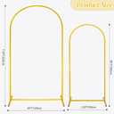 Gold Metal Arch Backdrop Stand 2 Set 7.2FT, 6FT Wedding Arch Stand Arched Door Frame for Birthday Party Baby Shower Ceremony Indoor Outdoor Celebration Decor (7.2FT, 6FT)