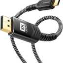 BlueRigger USB C to DisplayPort Cable (3FT, 8K 60Hz, USB Type-C 3.1 to Display Port, 32.4 Gbps, Thunderbolt 4/3, USB-C to DP 1.4 Cable) - Compatible with Monitor, HDTV, Projector, Laptop